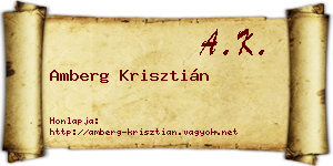 Amberg Krisztián névjegykártya