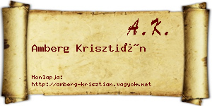 Amberg Krisztián névjegykártya